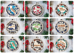 USA 3D State Shape Ornaments - Handcrafted American Made Home Decor Gifts, Unique Travel Souvenirs, State Pride Decor, Gift for Travelers