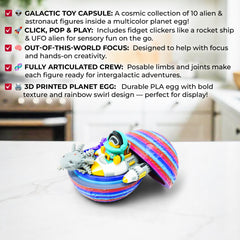 Alien Figurines Set of 10 with Planet Egg | Mini Alien Action Toys For Kids Desk Decor | Alien Reptiles Articulated Fidget Toys | GIFTING