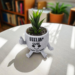 Thumbs Up Succulent Pot With Witty Quotes | Quirky Indoor Plant Pot Gift For Friend | Funny Plant Pot 4.75in Wide | Office Colleague Gift