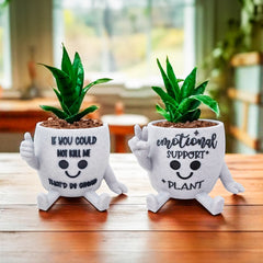 Thumbs Up Succulent Pot With Witty Quotes