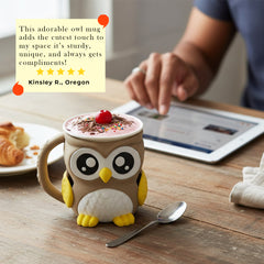 OddBall Owl - Cute Animal Ice Cream Pint Holder or Ramen Noodle Bowl