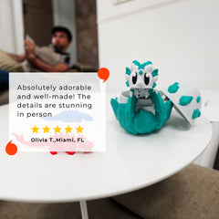 Jade Crystal Dragon and Egg | Articulated Fidget Toy in Emerald Egg