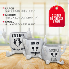 Middle Finger Succulent Pot Witty Quotes | 3D Printed Happy Planter