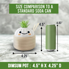 Cute Kawaii Succulent Plant Pot | Happy Kawaii Dim Sum Planter | Kawaii Dumpling Planter | Gift For Foodie Friend | Kawaii Home Decor