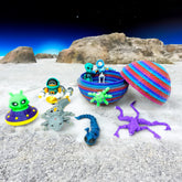Alien Figurines Set of 10 with Planet Egg | Mini Alien Action Toys For Kids Desk Decor | Alien Reptiles Articulated Fidget Toys | GIFTING