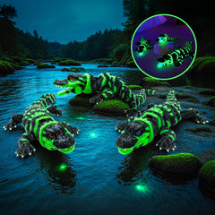 Glow-in-the-Dark Articulated Alligator – Emerald Warden of the Shadows