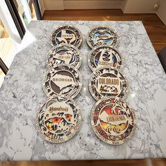 American State Fridge Magnet – Intricate Design, Perfect Travel Gift