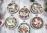 USA 3D State Shape Ornaments - Handcrafted American Made Home Decor Gifts, Unique Travel Souvenirs, State Pride Decor, Gift for Travelers