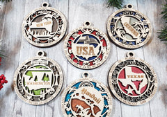 USA 3D State Shape Ornaments - Handcrafted American Made Home Decor Gifts, Unique Travel Souvenirs, State Pride Decor, Gift for Travelers