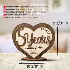Personalized Heart Wedding Anniversary Gift