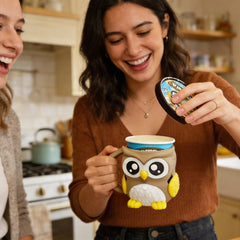 OddBall Owl - Cute Animal Ice Cream Pint Holder or Ramen Noodle Bowl