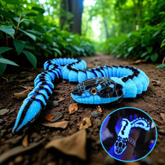 Glow-in-the-Dark Garter Snake | 3D Printed Serpent Figurine
