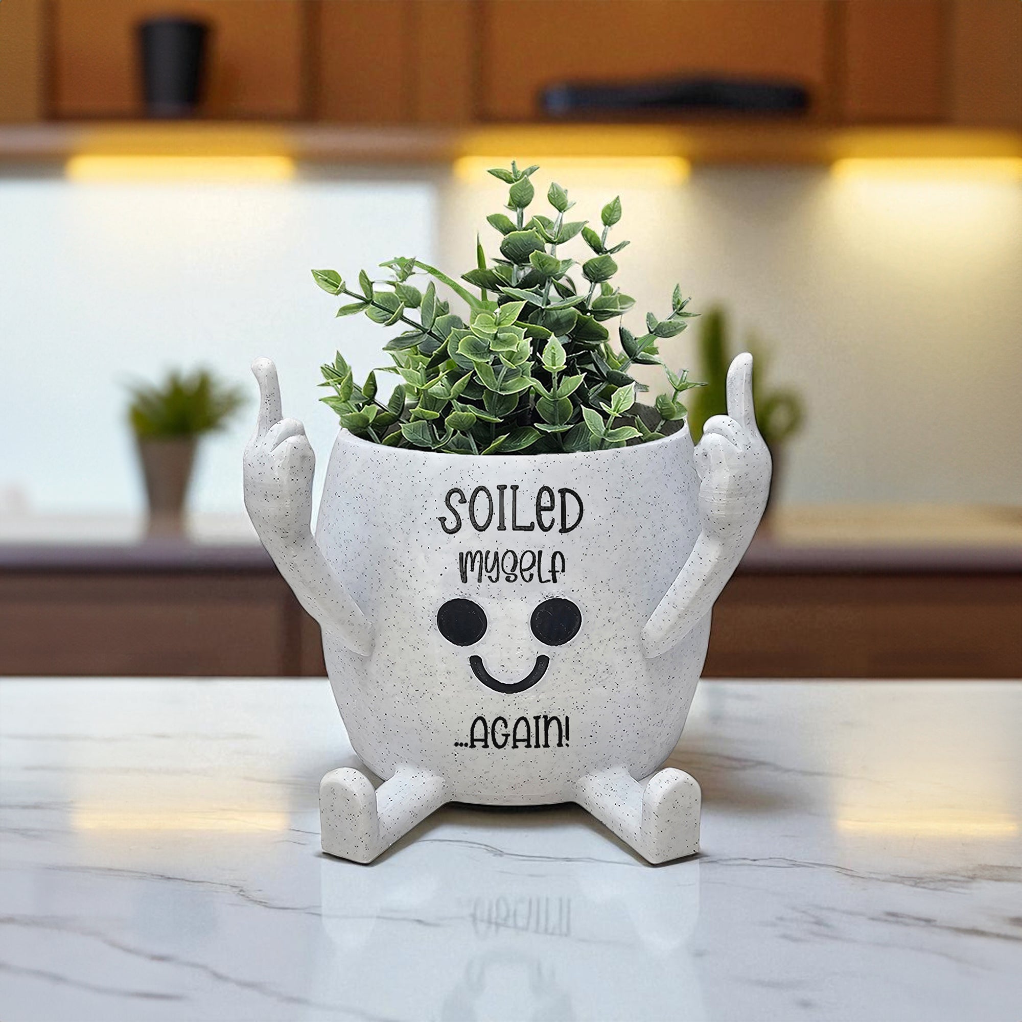 Middle Finger Succulent Pot Witty Quotes | 3D Printed Happy Planter
