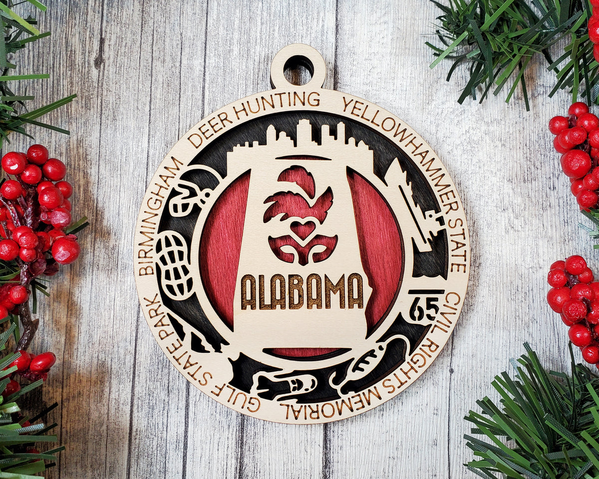 USA 3D State Shape Ornaments - Handcrafted American Made Home Decor Gifts, Unique Travel Souvenirs, State Pride Decor, Gift for Travelers
