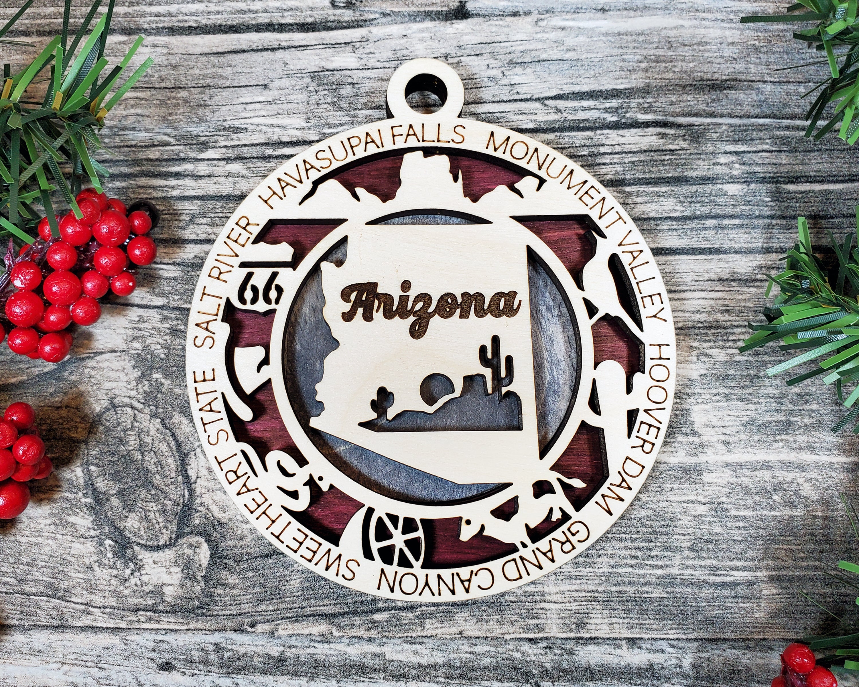 USA 3D State Shape Ornaments - Handcrafted American Made Home Decor Gifts, Unique Travel Souvenirs, State Pride Decor, Gift for Travelers