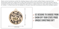 USA 3D State Shape Ornaments - Handcrafted American Made Home Decor Gifts, Unique Travel Souvenirs, State Pride Decor, Gift for Travelers
