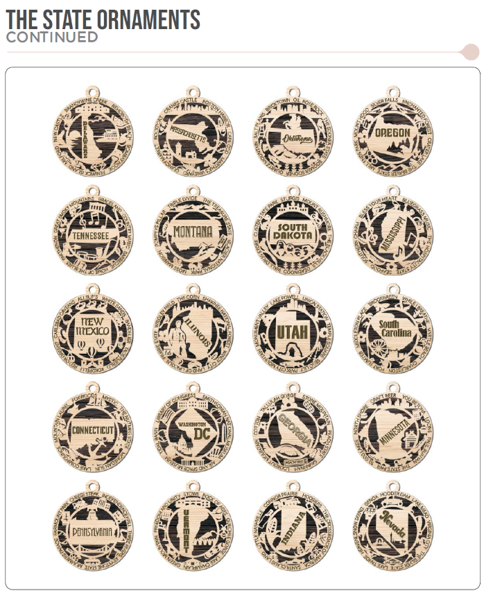 USA 3D State Shape Ornaments - Handcrafted American Made Home Decor Gifts, Unique Travel Souvenirs, State Pride Decor, Gift for Travelers