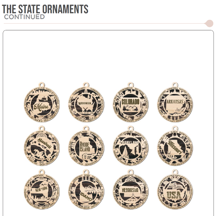 USA 3D State Shape Ornaments - Handcrafted American Made Home Decor Gifts, Unique Travel Souvenirs, State Pride Decor, Gift for Travelers