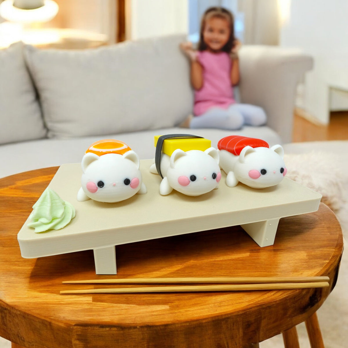 Sushi Cat Toy Kawaii Desk Decor