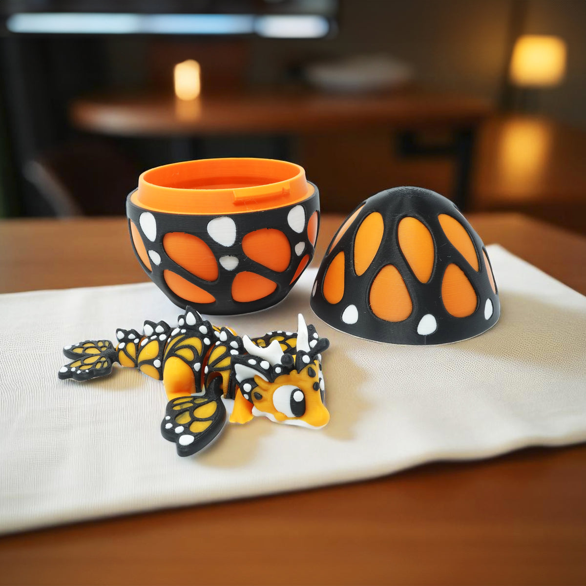 Monarch Blossom Guardian | Butterfly-Inspired 3D Printed Dragon