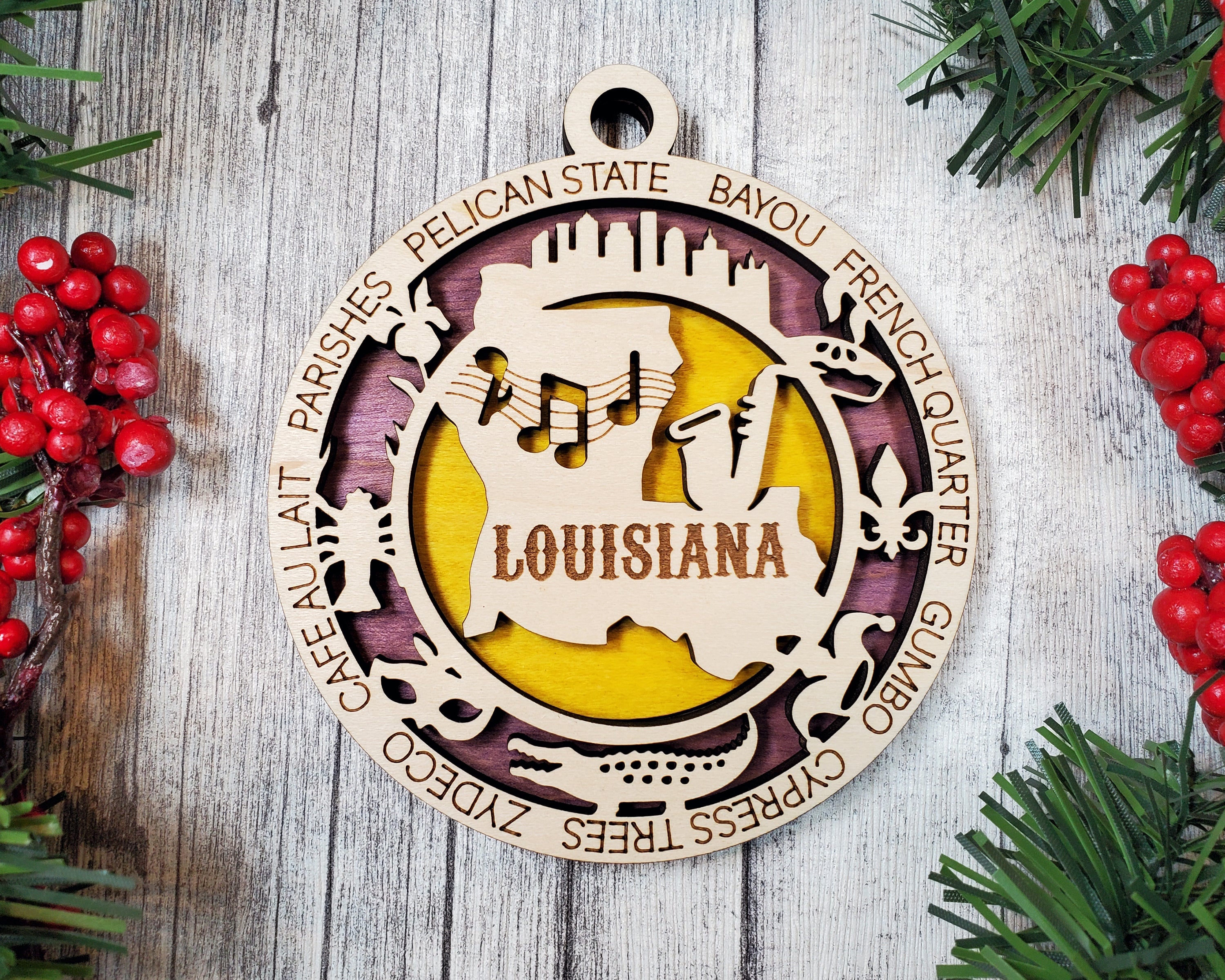 USA 3D State Shape Ornaments - Handcrafted American Made Home Decor Gifts, Unique Travel Souvenirs, State Pride Decor, Gift for Travelers