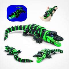 Glow-in-the-Dark Articulated Alligator – Emerald Warden of the Shadows