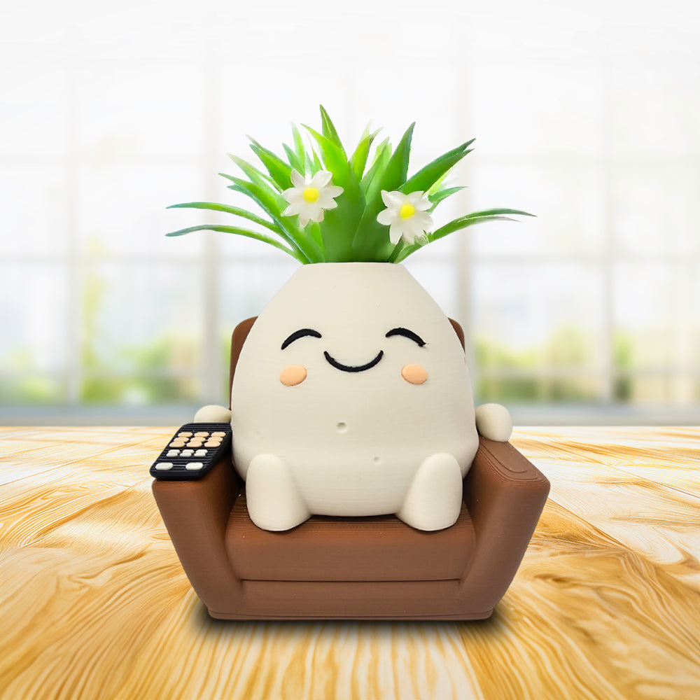 kawaii plant pot Cute Kawaii Succulent Pot Couch Potato – Celestial Creations Studio