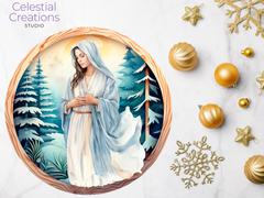 Personalized 3D Nativity Scene Ornament - 3 Inch Ceramic - Christmas Tree Decoration - Customizable Holiday Gift