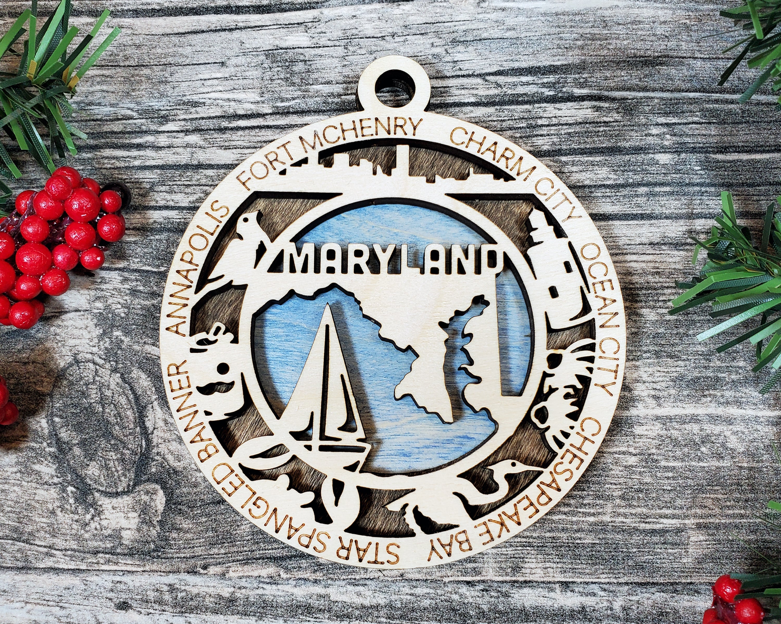 USA 3D State Shape Ornaments - Handcrafted American Made Home Decor Gifts, Unique Travel Souvenirs, State Pride Decor, Gift for Travelers