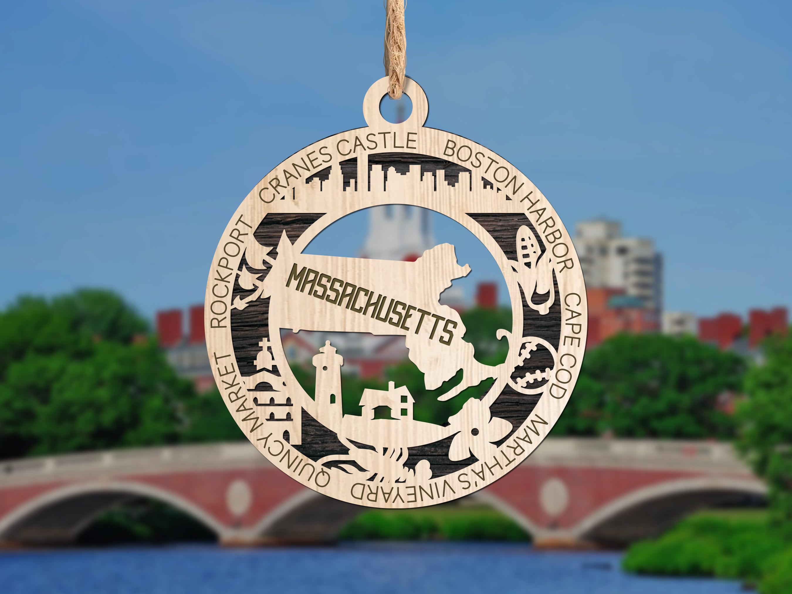 USA 3D State Shape Ornaments - Handcrafted American Made Home Decor Gifts, Unique Travel Souvenirs, State Pride Decor, Gift for Travelers