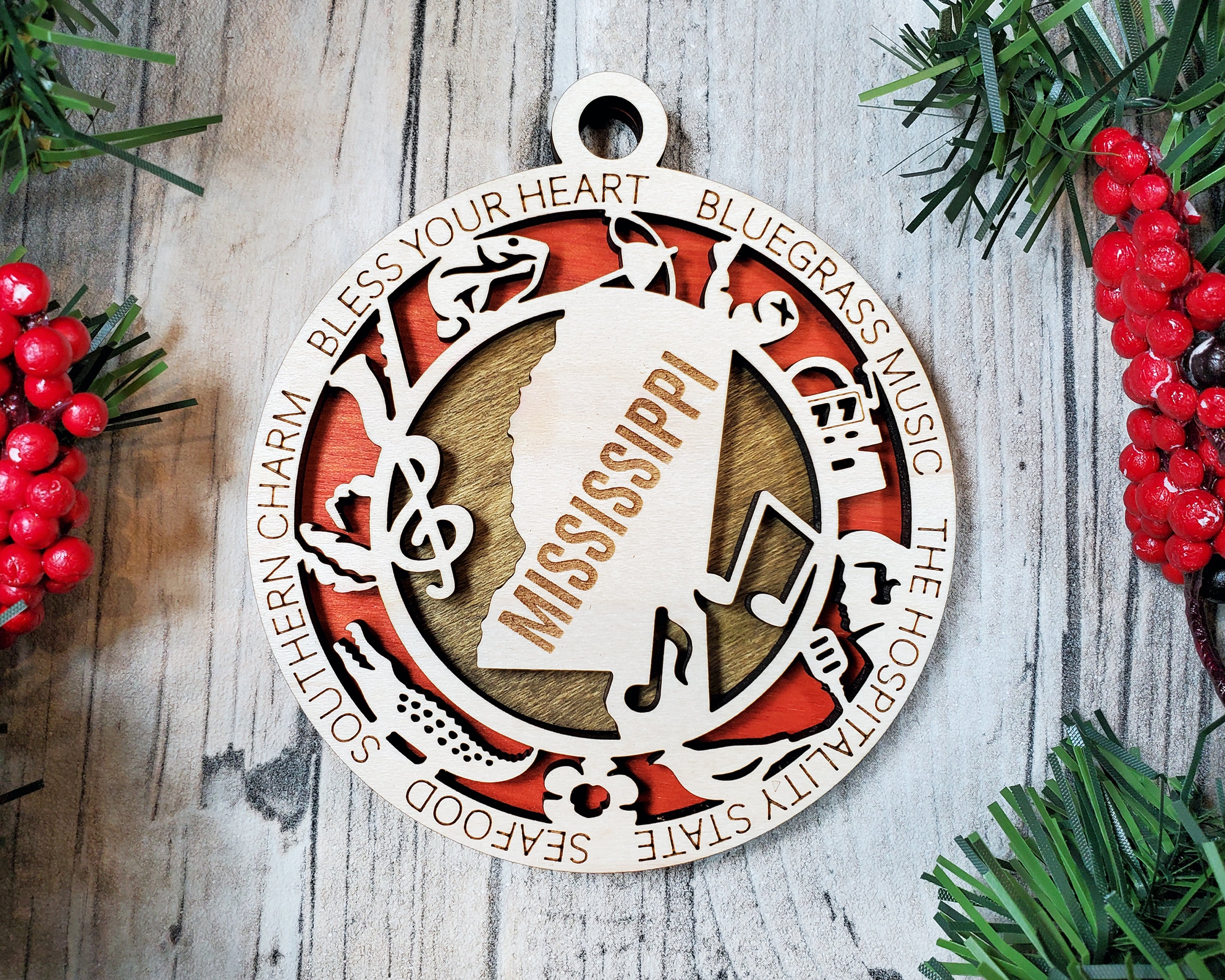 USA 3D State Shape Ornaments - Handcrafted American Made Home Decor Gifts, Unique Travel Souvenirs, State Pride Decor, Gift for Travelers