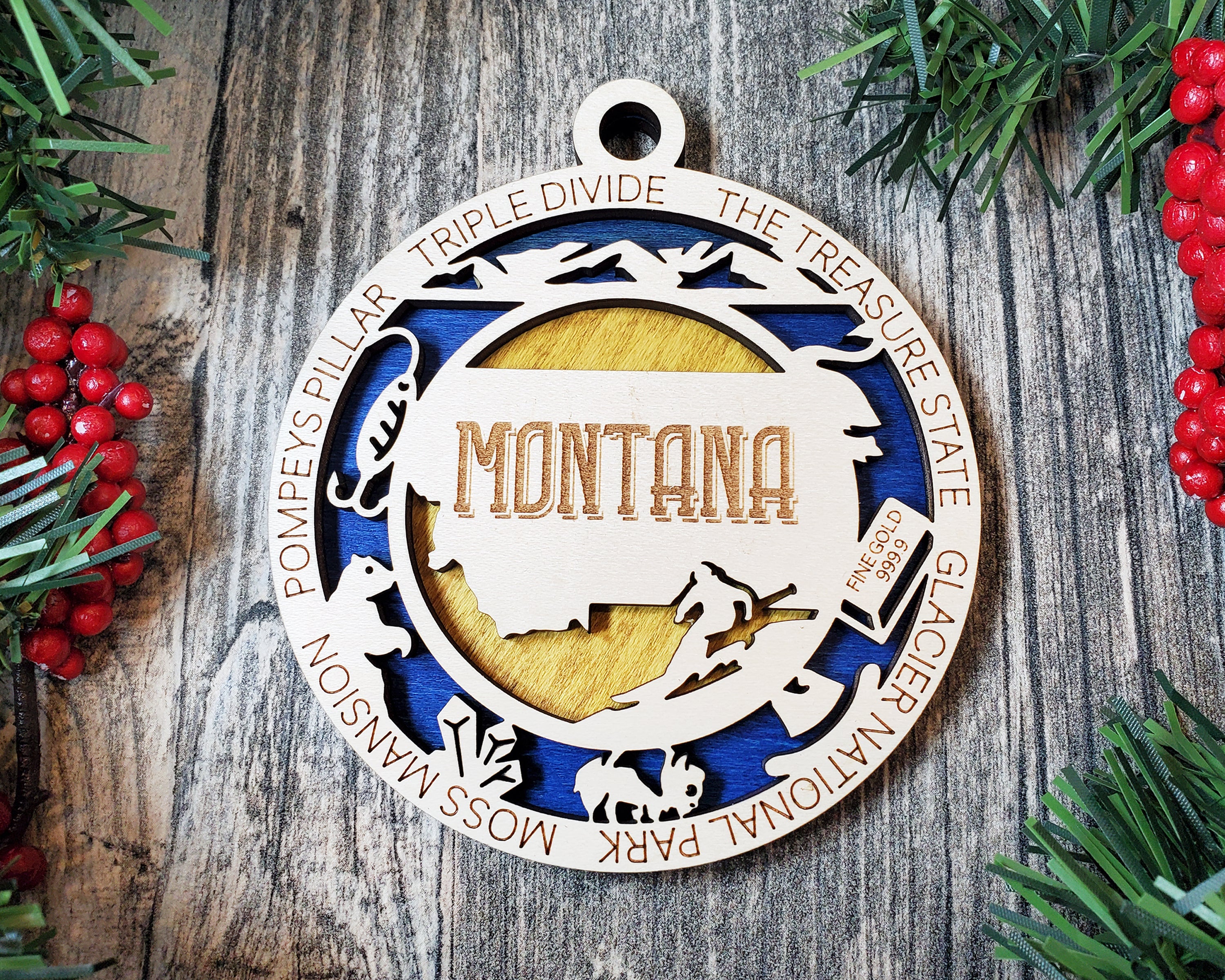 USA 3D State Shape Ornaments - Handcrafted American Made Home Decor Gifts, Unique Travel Souvenirs, State Pride Decor, Gift for Travelers