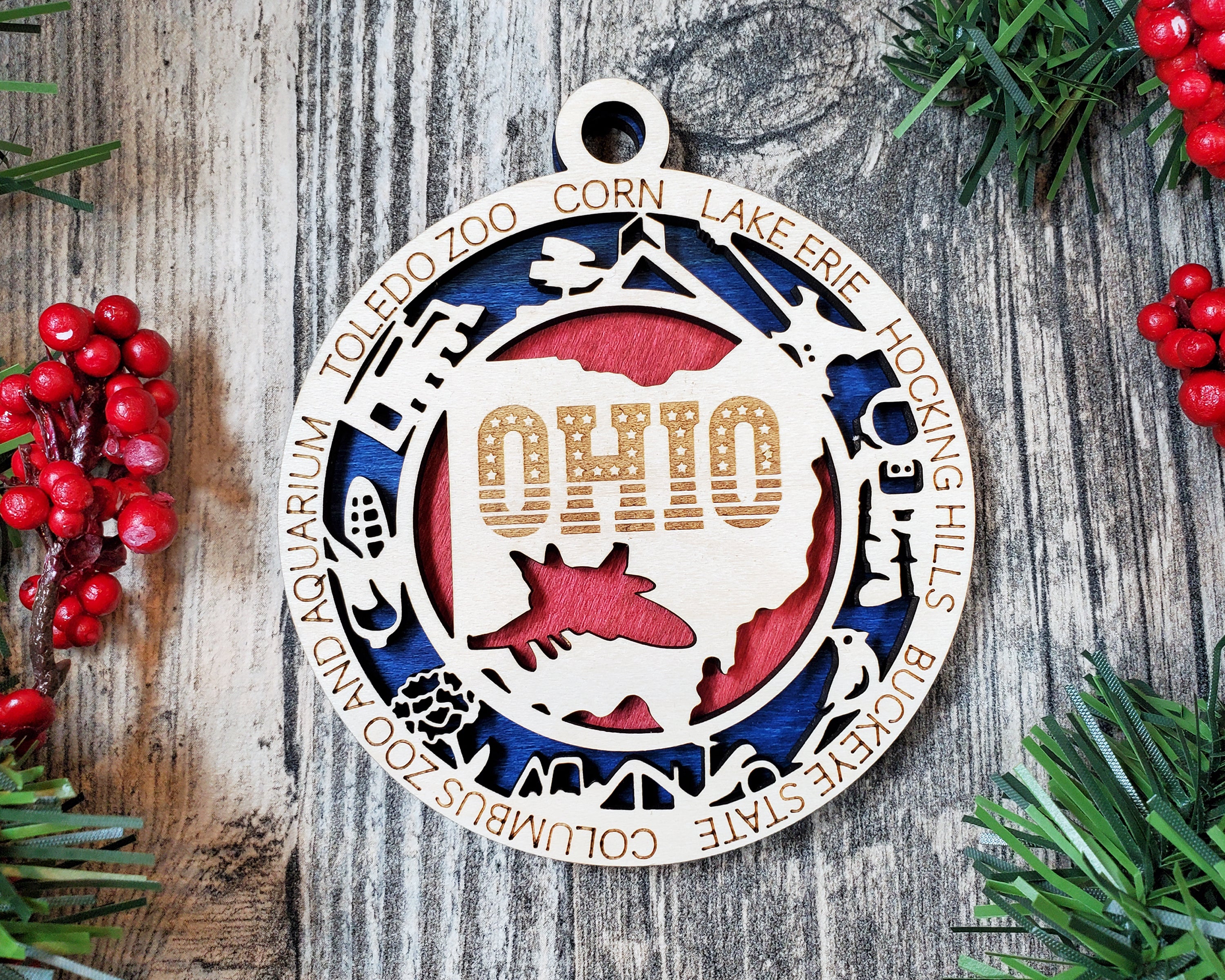 USA 3D State Shape Ornaments - Handcrafted American Made Home Decor Gifts, Unique Travel Souvenirs, State Pride Decor, Gift for Travelers