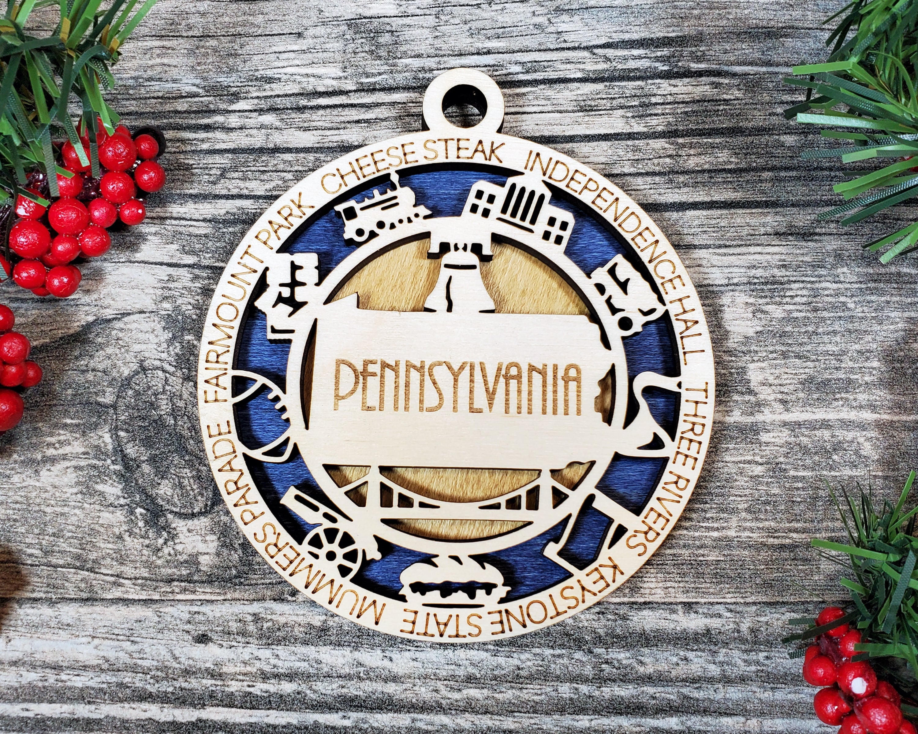 USA 3D State Shape Ornaments - Handcrafted American Made Home Decor Gifts, Unique Travel Souvenirs, State Pride Decor, Gift for Travelers