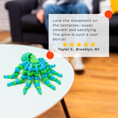 Articulated Glow in The Dark Octopus – UV Activated Shimmering Tentacled Aquatic Design