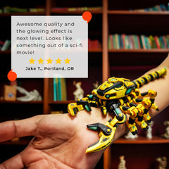 Articulated Glow in The Dark Robot Scorpion – Futuristic Arachnid Hybrid with Neon Glow