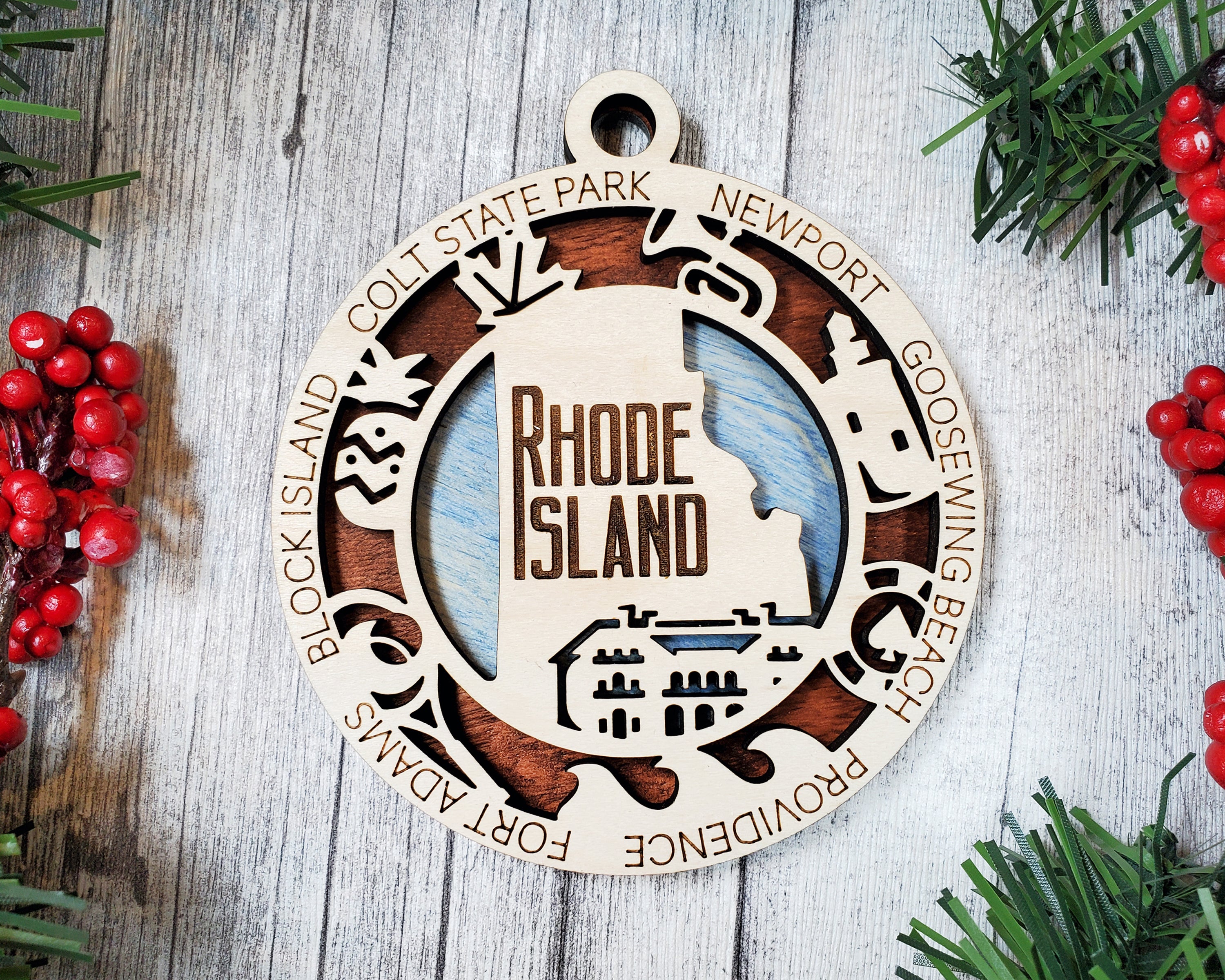 USA 3D State Shape Ornaments - Handcrafted American Made Home Decor Gifts, Unique Travel Souvenirs, State Pride Decor, Gift for Travelers