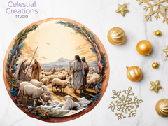 Personalized 3D Nativity Scene Ornament - 3 Inch Ceramic - Christmas Tree Decoration - Customizable Holiday Gift