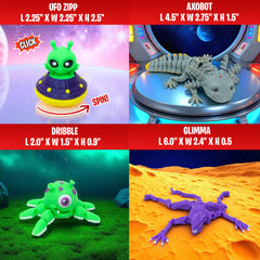 Alien Figurines Set of 10 with Planet Egg | Mini Alien Action Toys For Kids Desk Decor | Alien Reptiles Articulated Fidget Toys | GIFTING