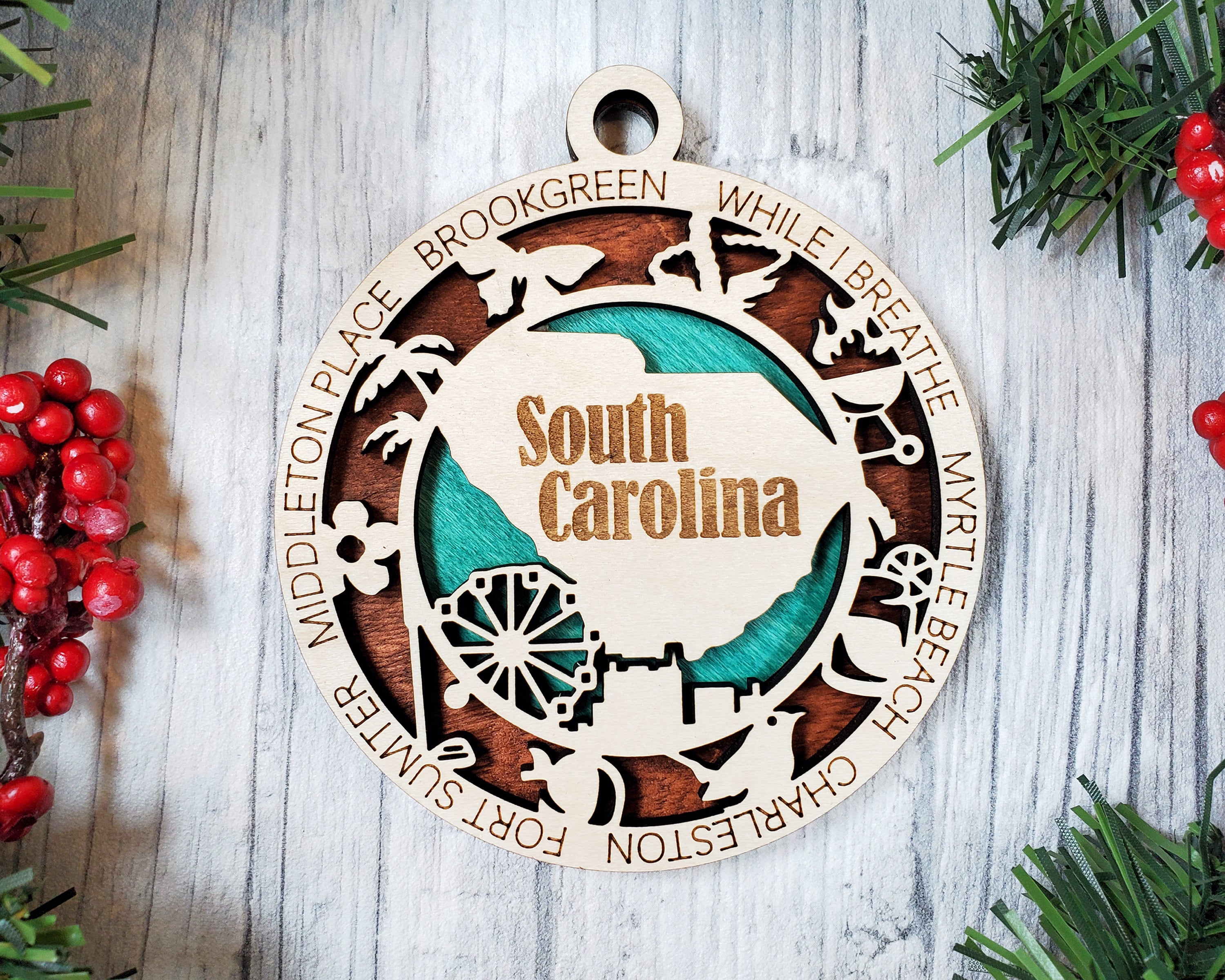 USA 3D State Shape Ornaments - Handcrafted American Made Home Decor Gifts, Unique Travel Souvenirs, State Pride Decor, Gift for Travelers