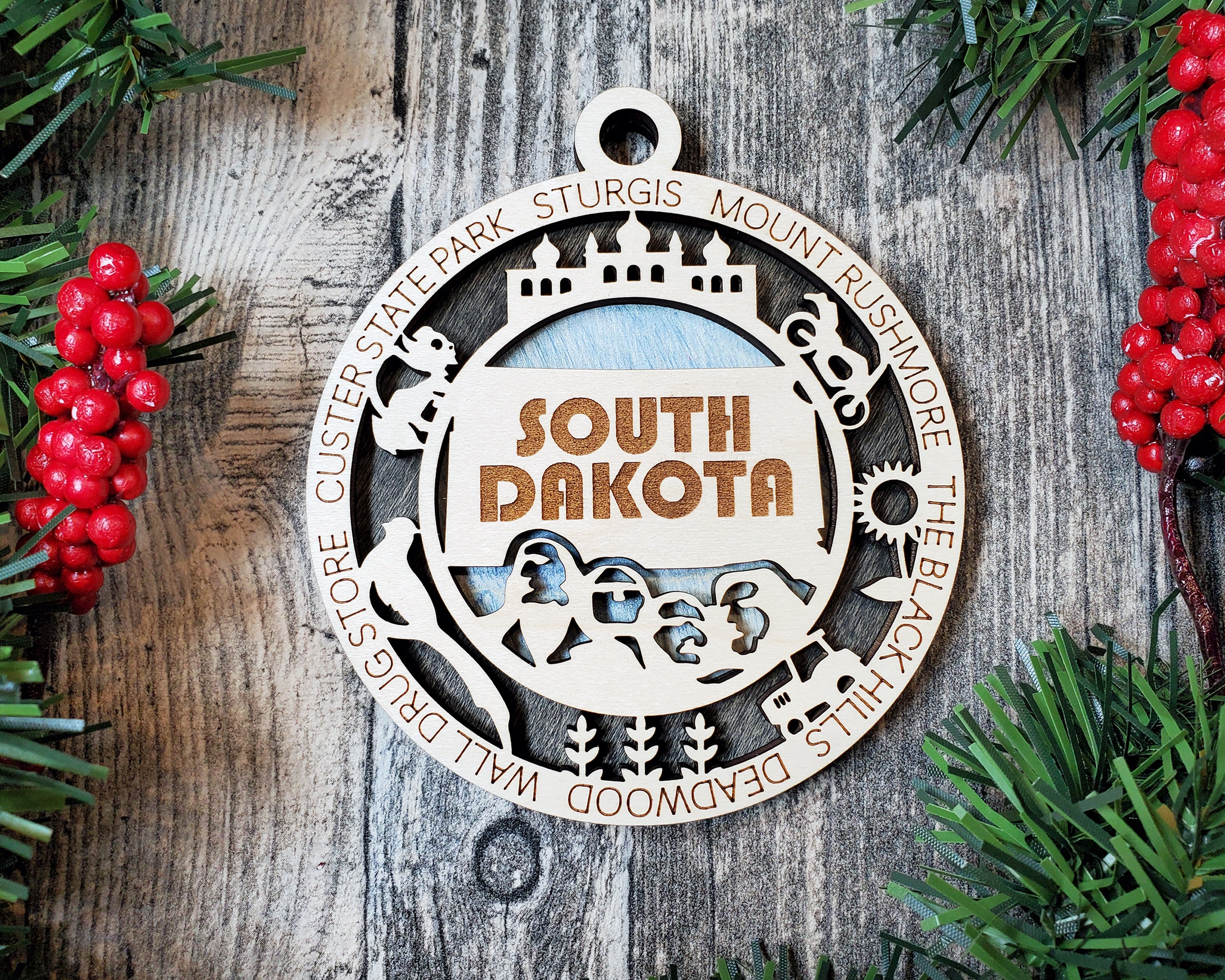 USA 3D State Shape Ornaments - Handcrafted American Made Home Decor Gifts, Unique Travel Souvenirs, State Pride Decor, Gift for Travelers