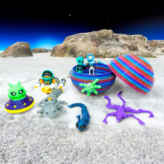 Alien Figurines Set of 10 with Planet Egg | Mini Alien Action Toys For Kids Desk Decor | Alien Reptiles Articulated Fidget Toys | GIFTING
