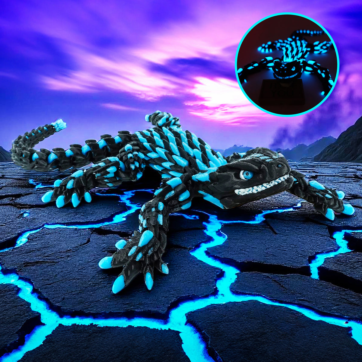 Glowing Armadillo Lizard 3d Printed