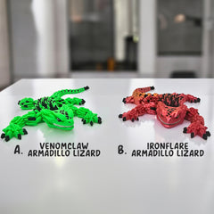 Articulated Lizard Armadillo 3d Printed | Tactile Sensory Toy