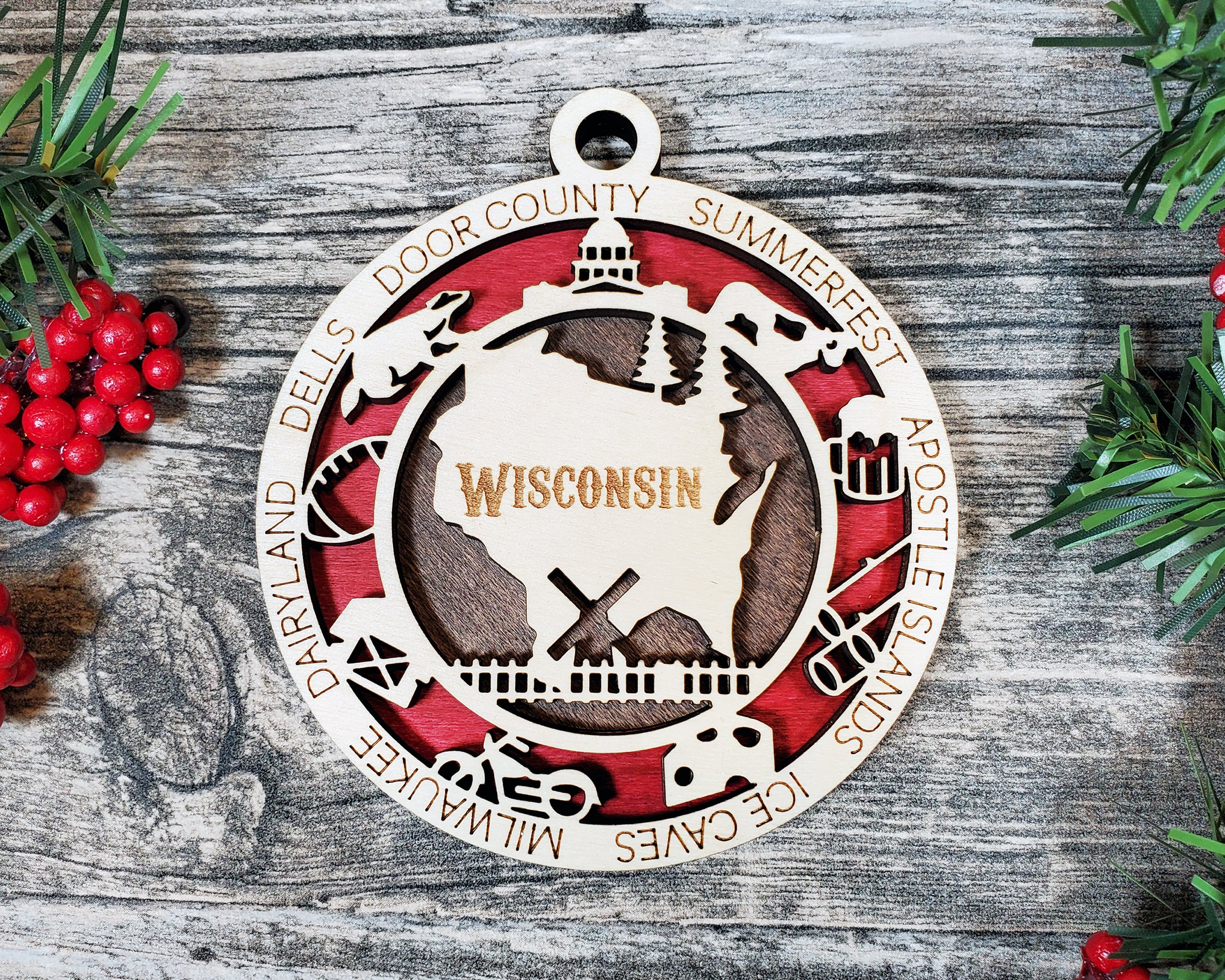 USA 3D State Shape Ornaments - Handcrafted American Made Home Decor Gifts, Unique Travel Souvenirs, State Pride Decor, Gift for Travelers