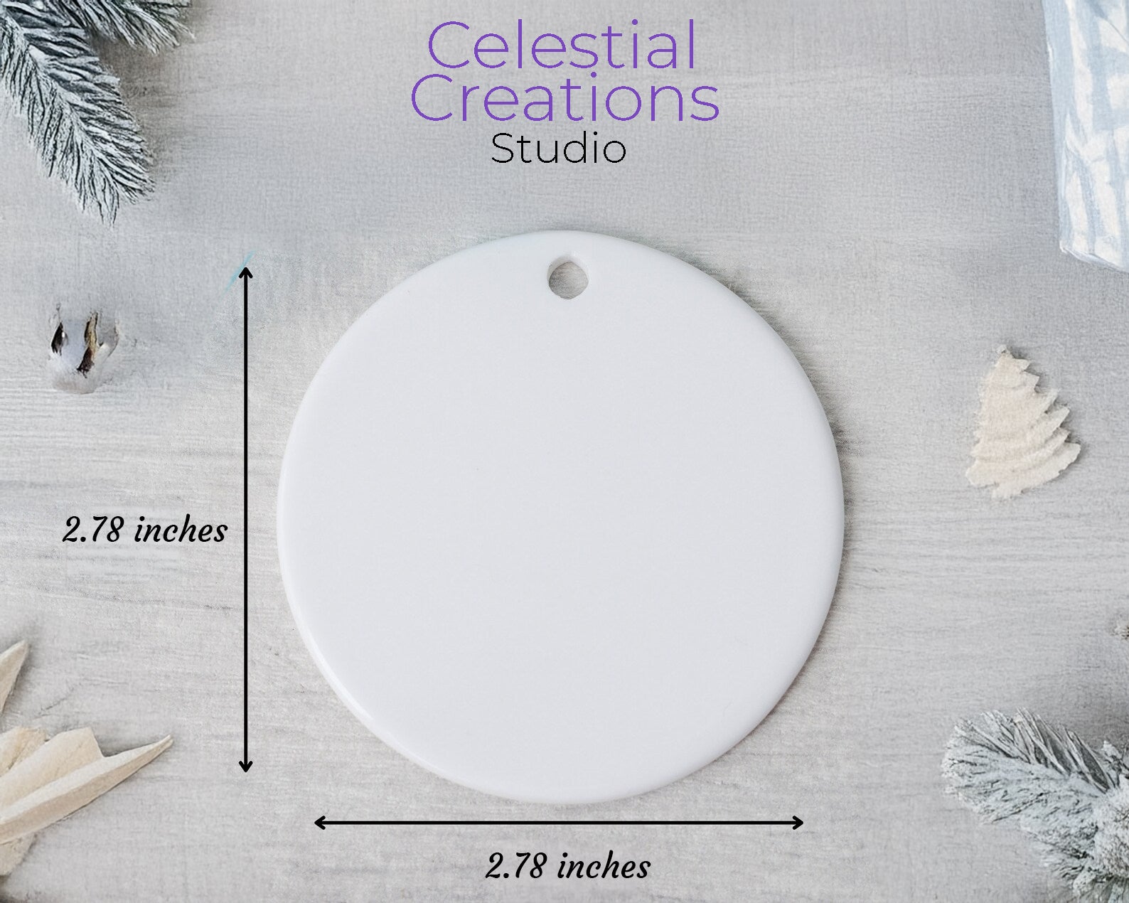 Christmas 2024 Ornament - Round Ceramic Xmas Tree Decoration, Heirloom Keepsake & Holiday Gift Idea - 3 Inch Ceramic Glass