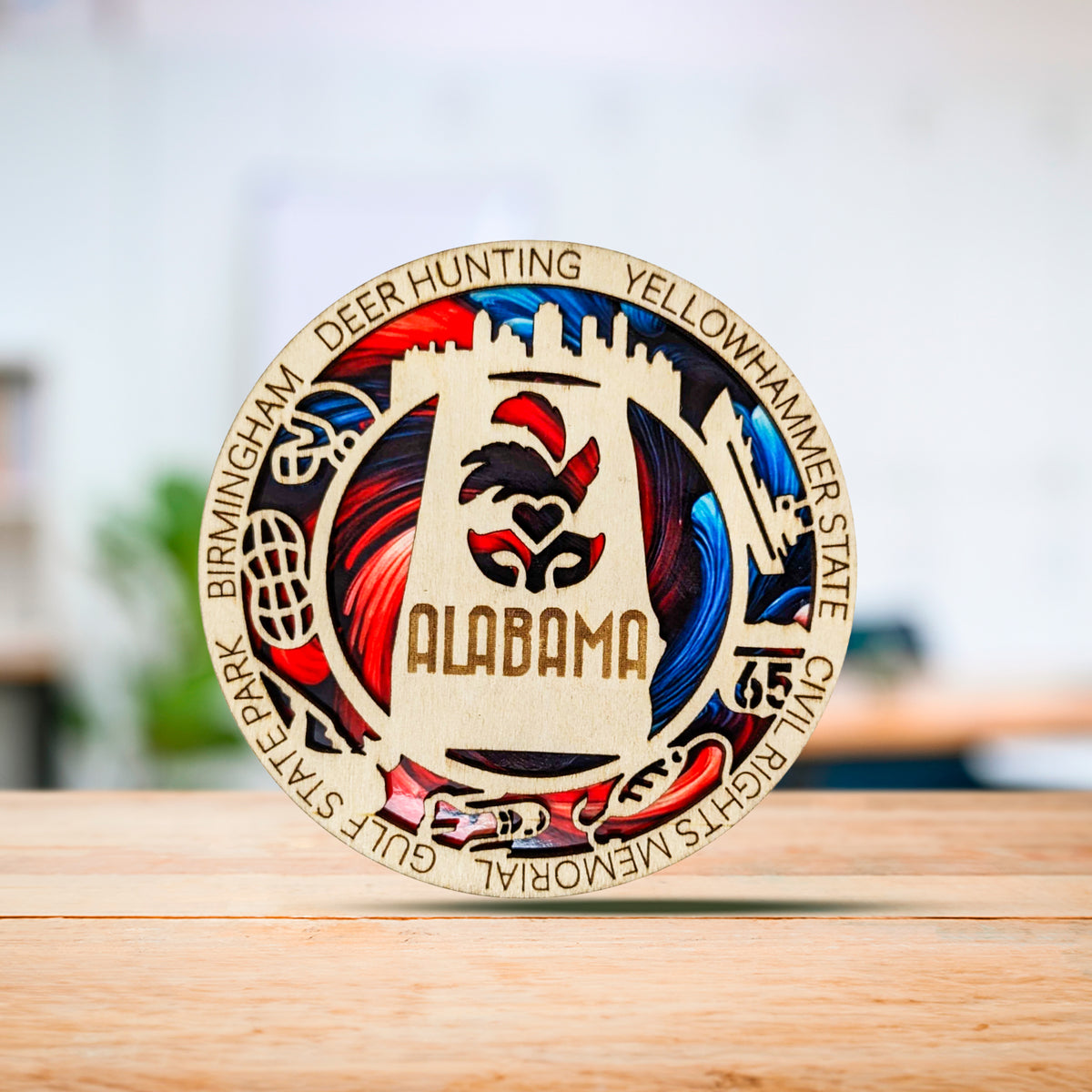 American State Fridge Magnet – Intricate Design, Perfect Travel Gift