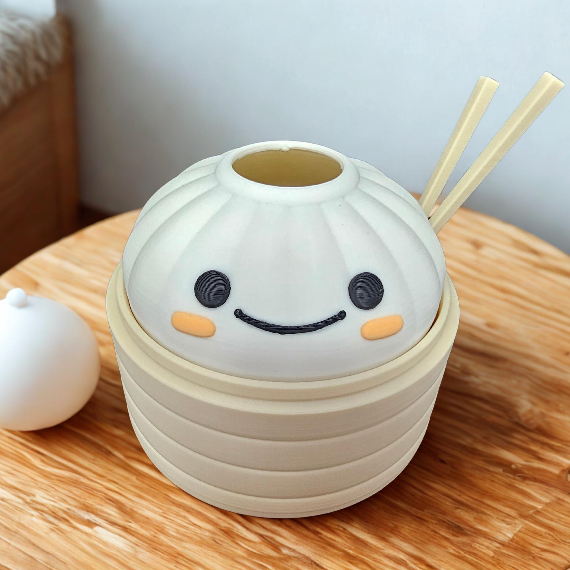 Cute Kawaii Succulent Plant Pot | Happy Kawaii Dim Sum Planter | Kawaii Dumpling Planter | Gift For Foodie Friend | Kawaii Home Decor