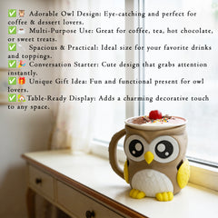 OddBall Owl - Cute Animal  Ice Cream Pint Holder or Ramen Noodle Bowl