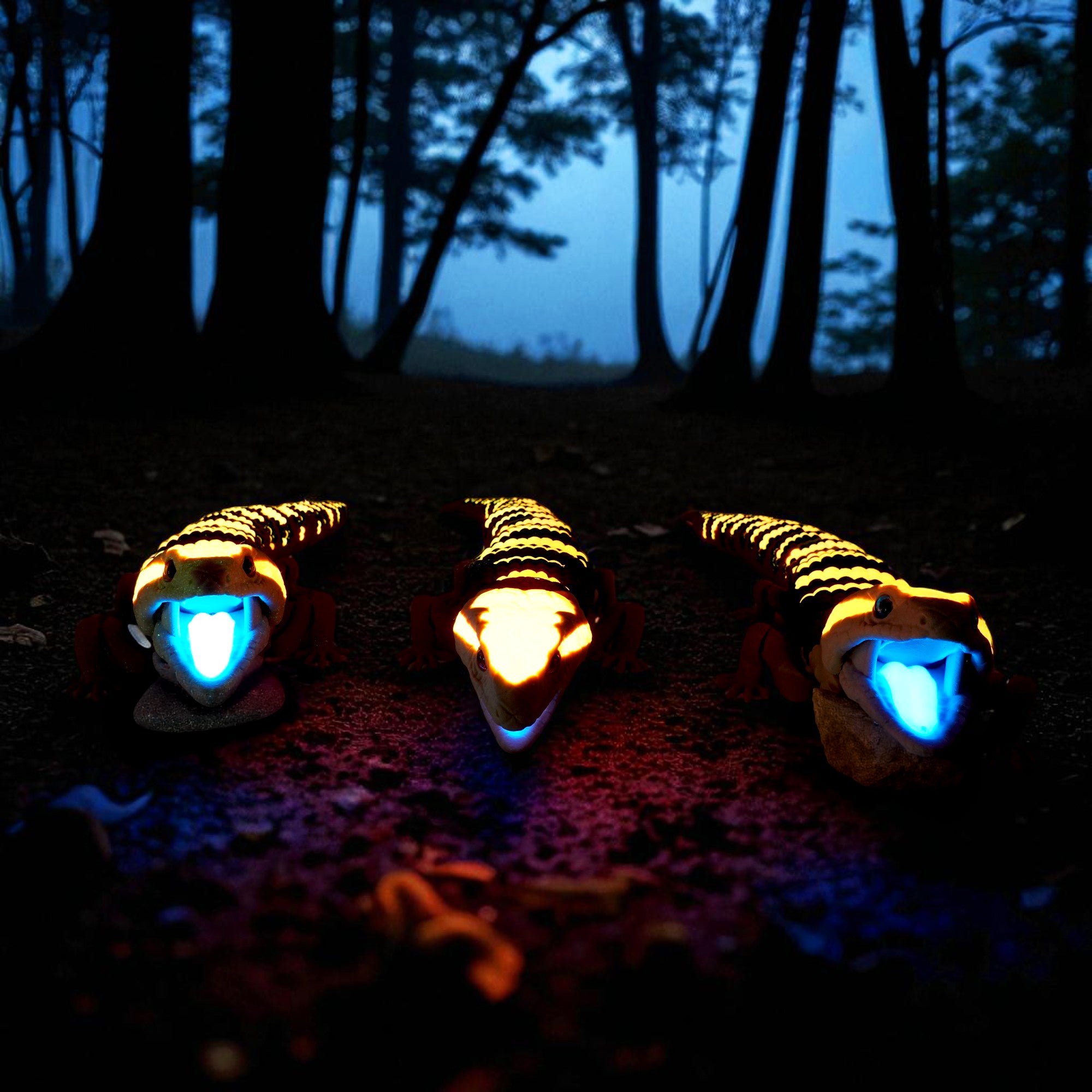Skink Lizard Glow In The Dark Fidget Toy | Blue Tongue Lizard Flexi | Articulated Desk Toy | 3d Printed Lizard Gift For Friend | Quirky Gift